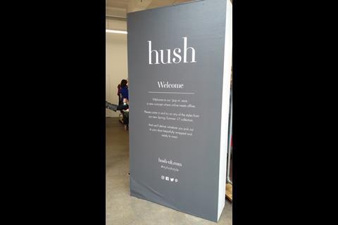 Hush Shoreditch welcome sign